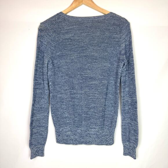 THEORY Scoop Neck Prosecco Pullover Sweater Blue Marble Size Small - Picture 2 of 7